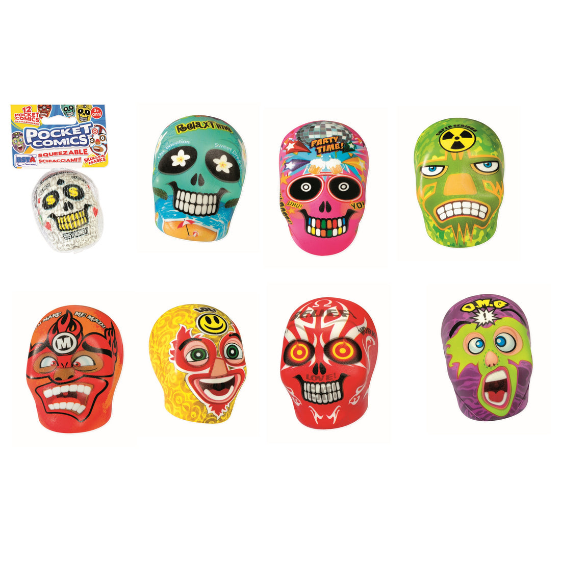 TPX POCKET COMICS SQUEEZABLE SKULL & MASK - RETE DSP12