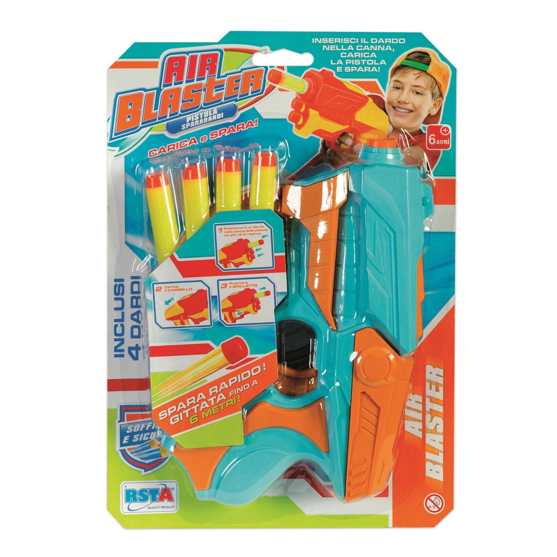 Toys AIR BLASTER PISTOL BLISTER 4 dardi