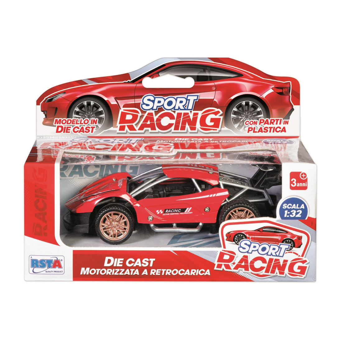 AUTO RACING DIE CAST RETROCARICA 2 COL. ASS. SCALA 1:32