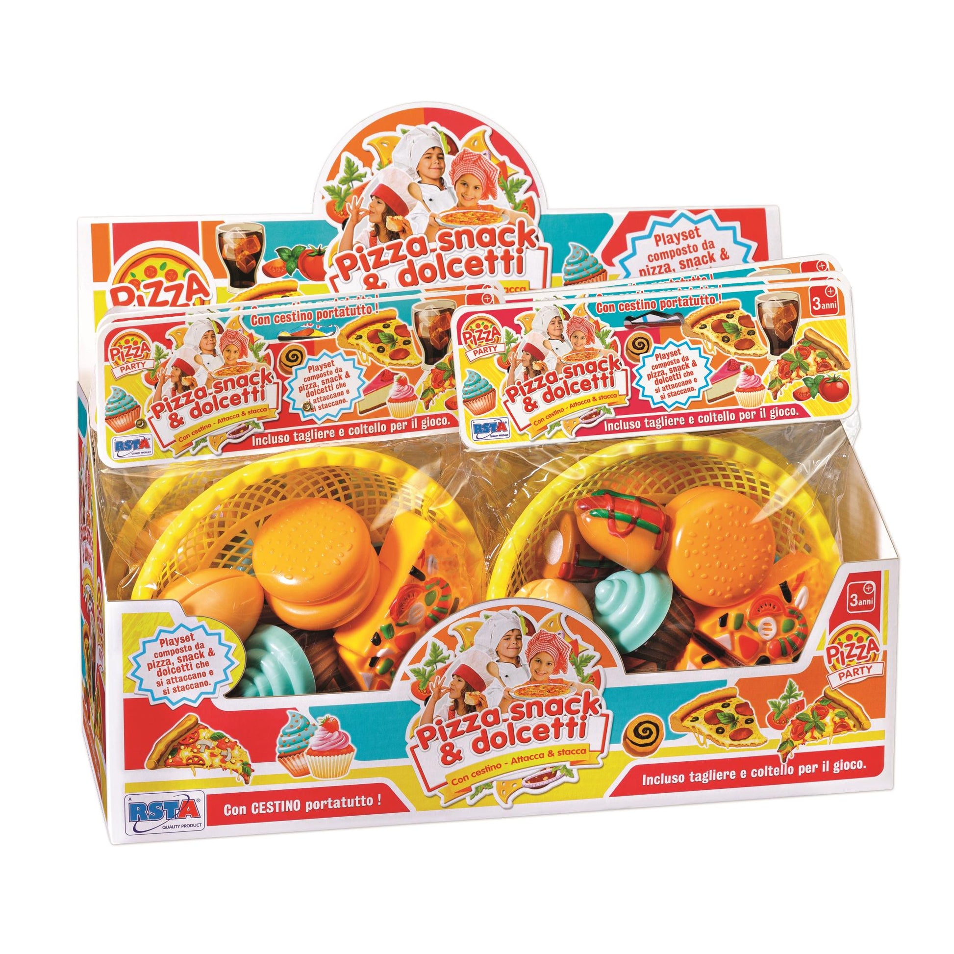 PIZZA SET SNACKS AND CAKES WITH BASKET ENVELOPE DISPLAY 6 PCS