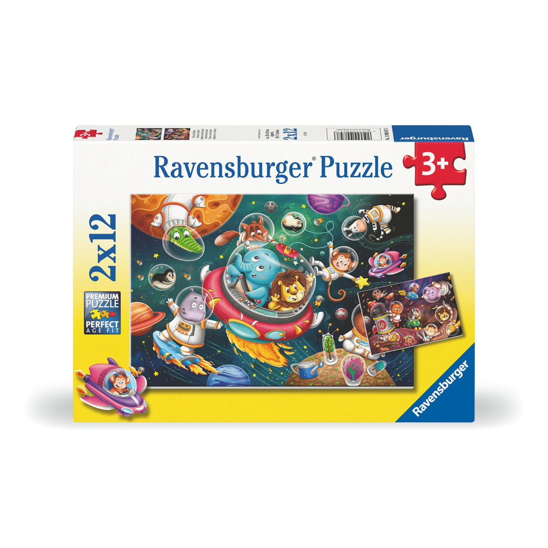 Puzzle 2 x 12 pcs - Animals in space