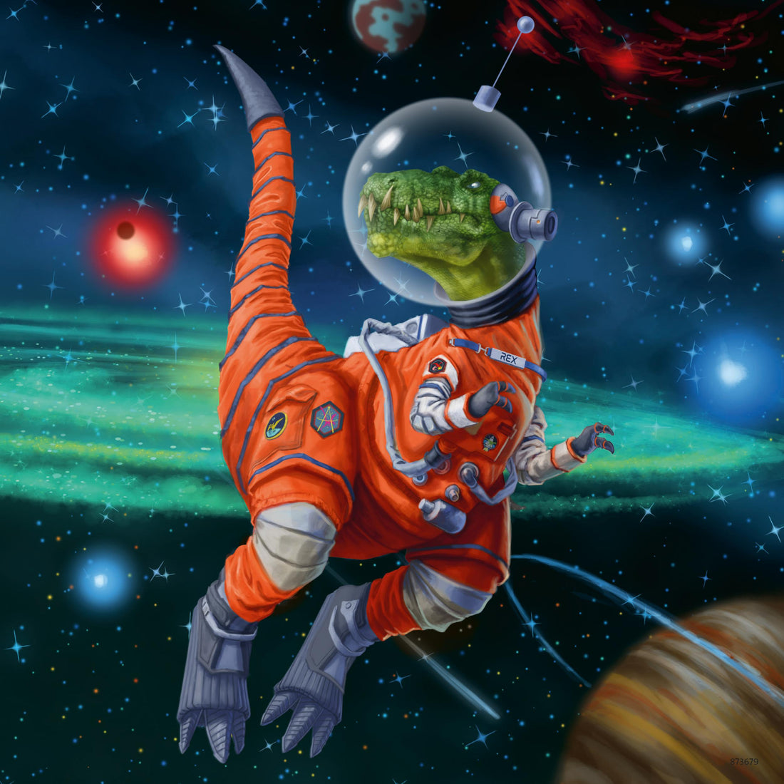 3 49 Piece Puzzles - Dinosaurs in Space