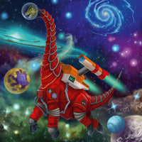 3 49 Piece Puzzles - Dinosaurs in Space