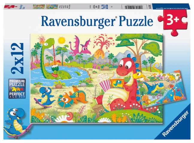 2 12 Piece Puzzles Playful Dinosaurs - best price from Maltashopper.com RVB05246