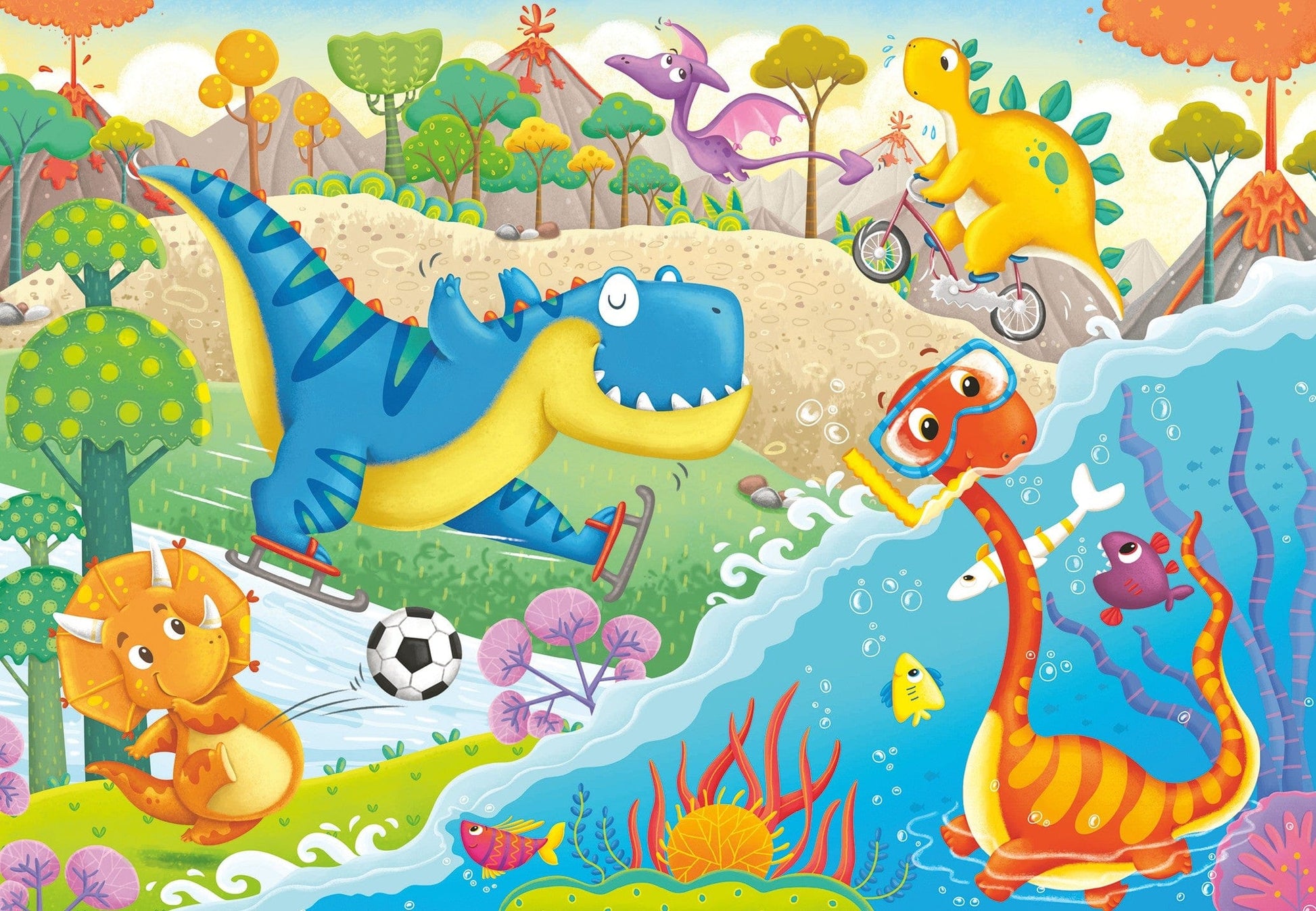 Toys 2 12 Piece Puzzles - Playful Dinosaurs