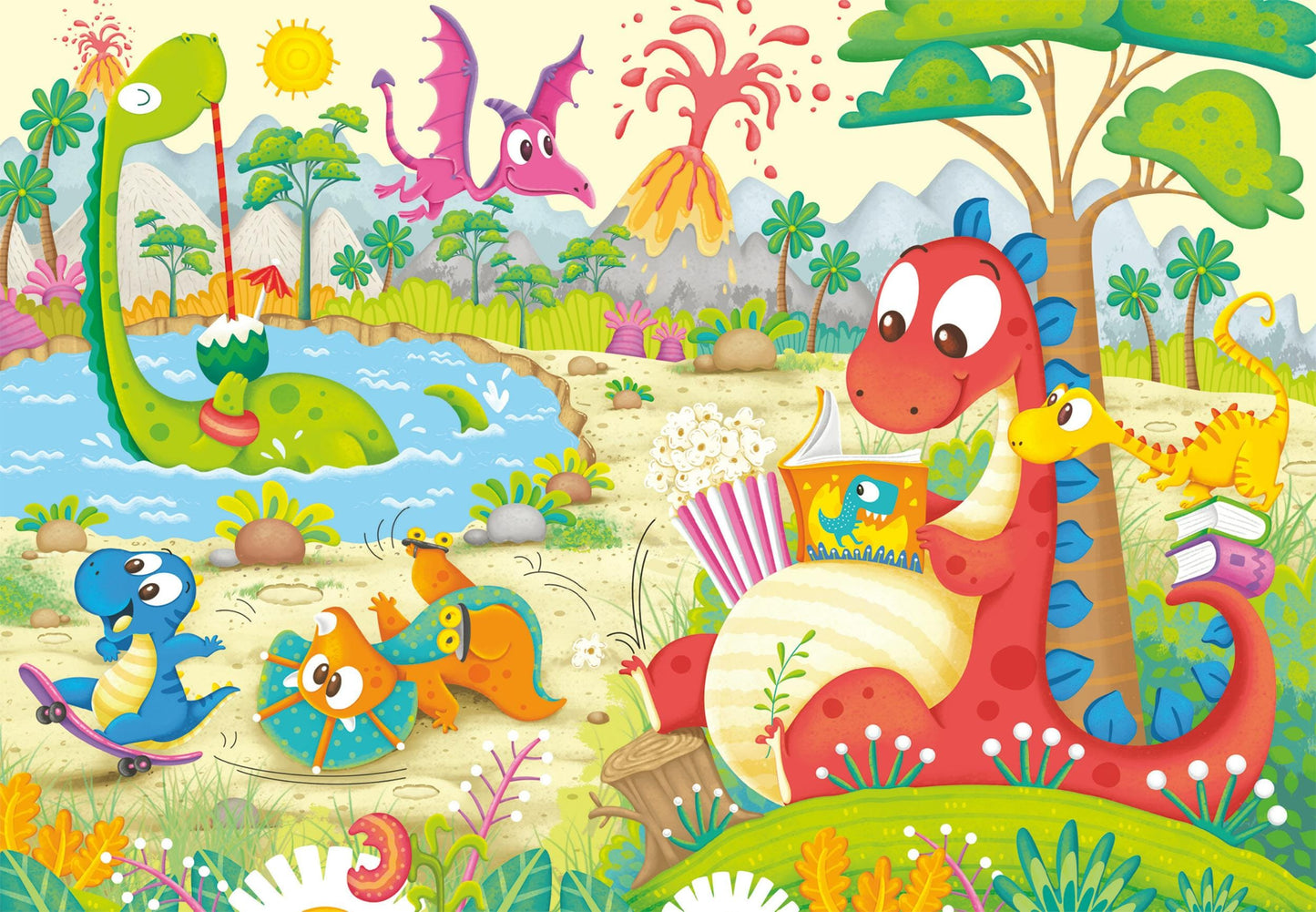 Toys 2 12 Piece Puzzles - Playful Dinosaurs