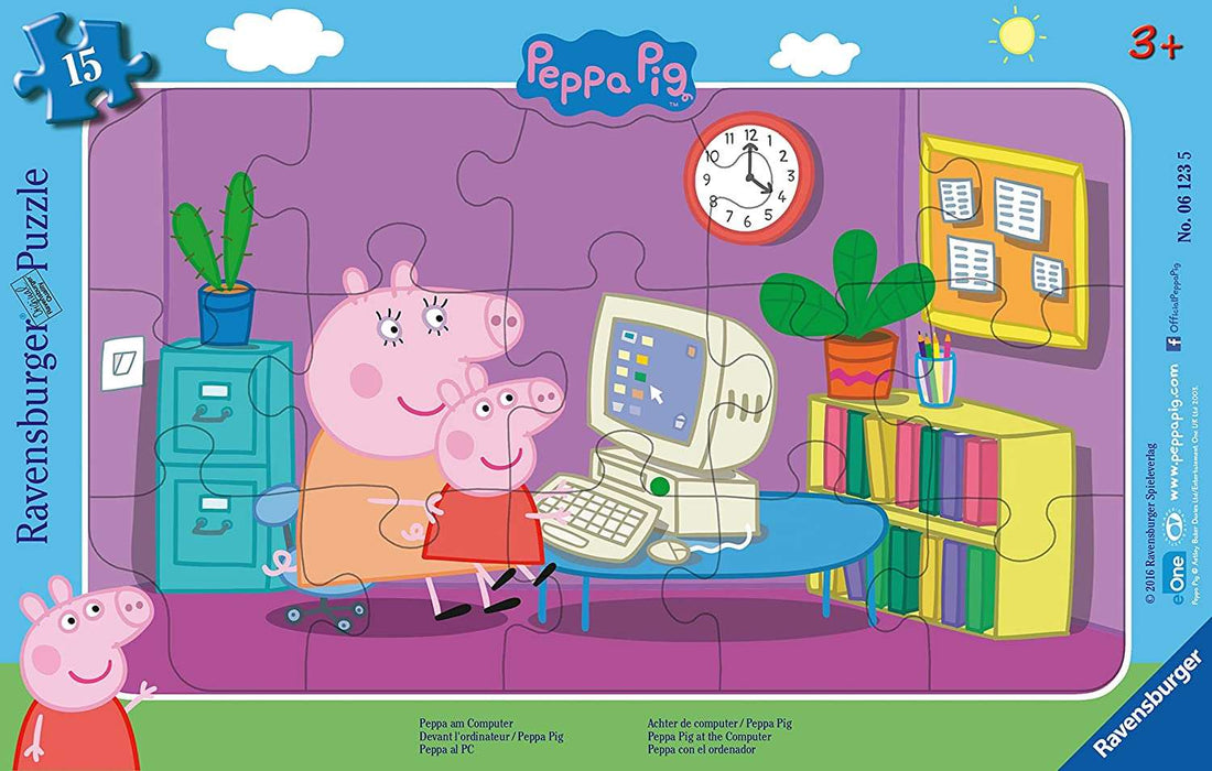 15 Piece Jigsaw Puzzle Framed Puzzle: Peppa Pig On The Computer - best price from Maltashopper.com RVB06123