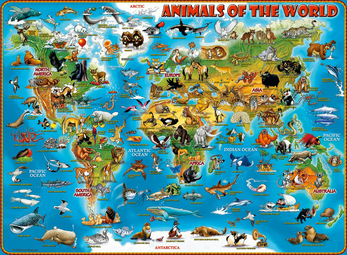 Toys 300 Piece XXL Puzzle - Animals of the World