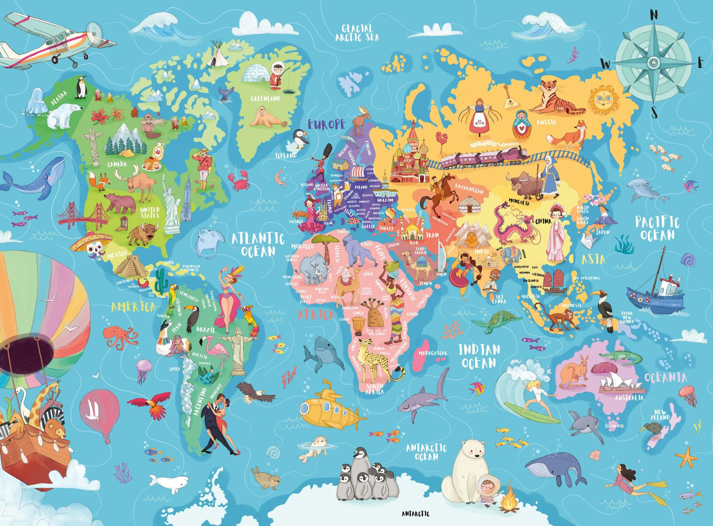 Toys 100 Piece Puzzle - World Map