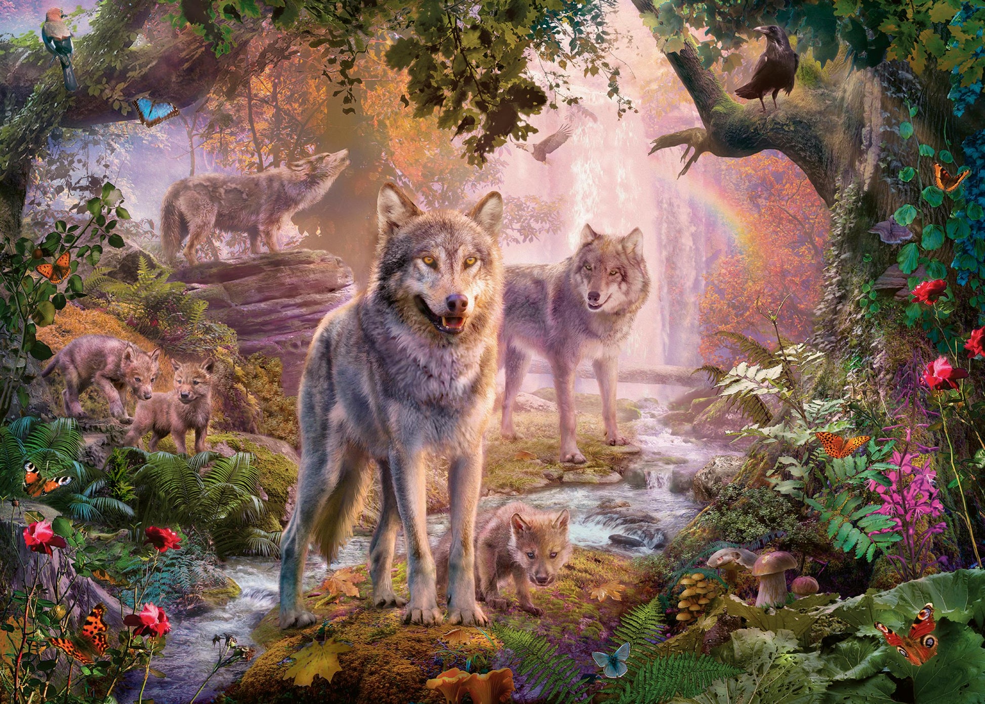 1000 Piece Puzzle - Fantasy: Summer Wolves