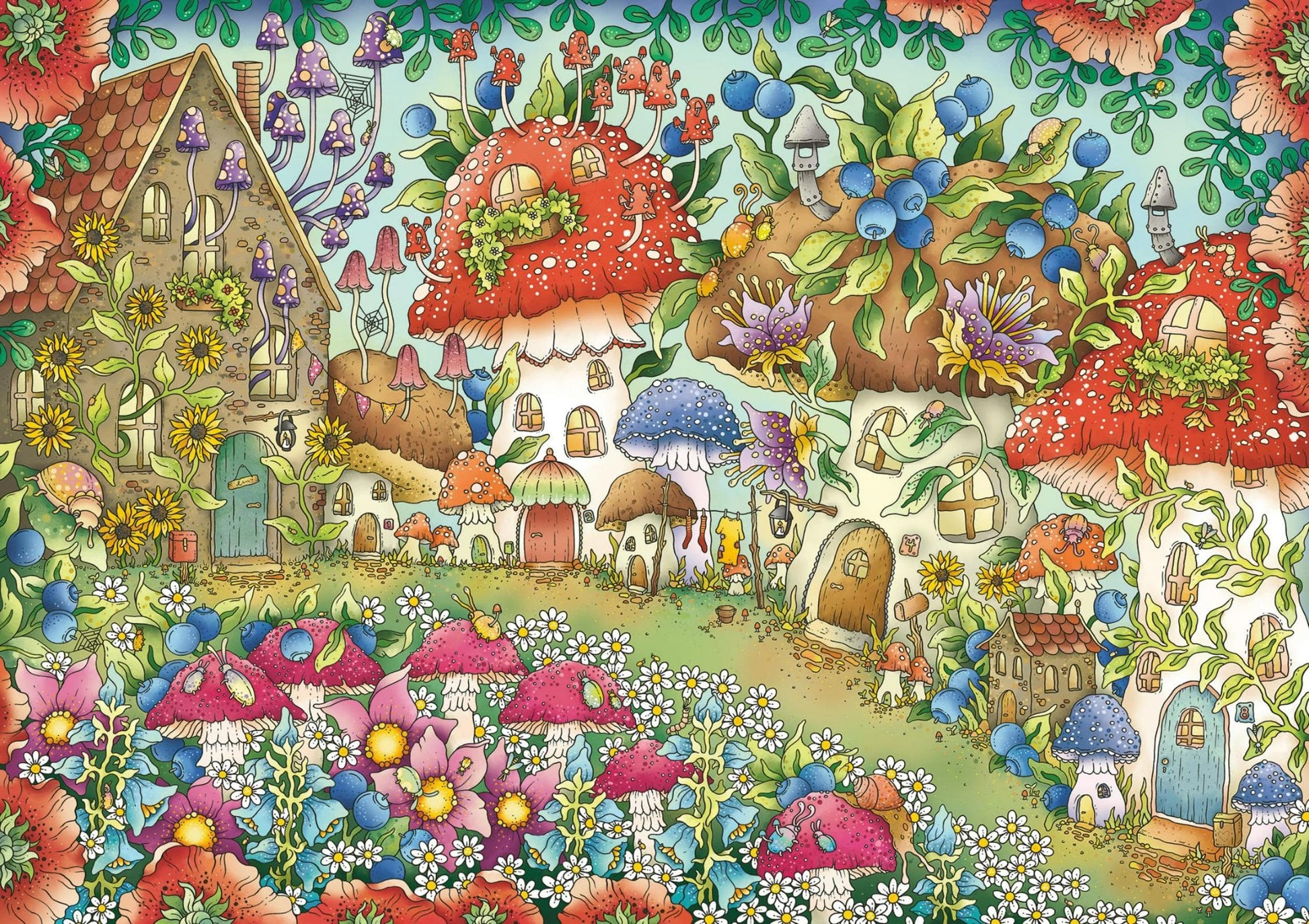 Toys 1000 Piece Puzzle - Flower and Mushroom Houses