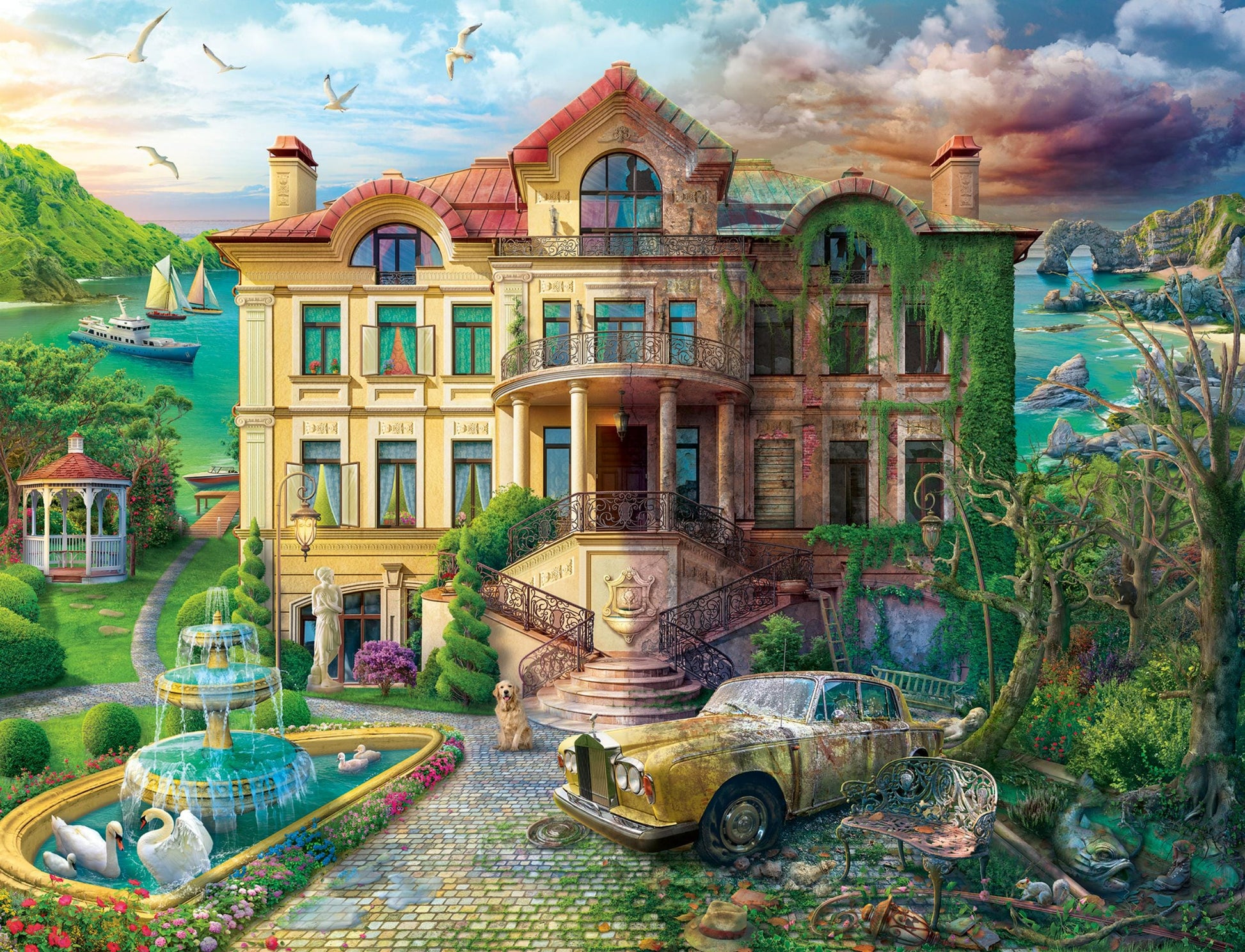 Toys Puzzle 2000 pcs - The villa through the ages