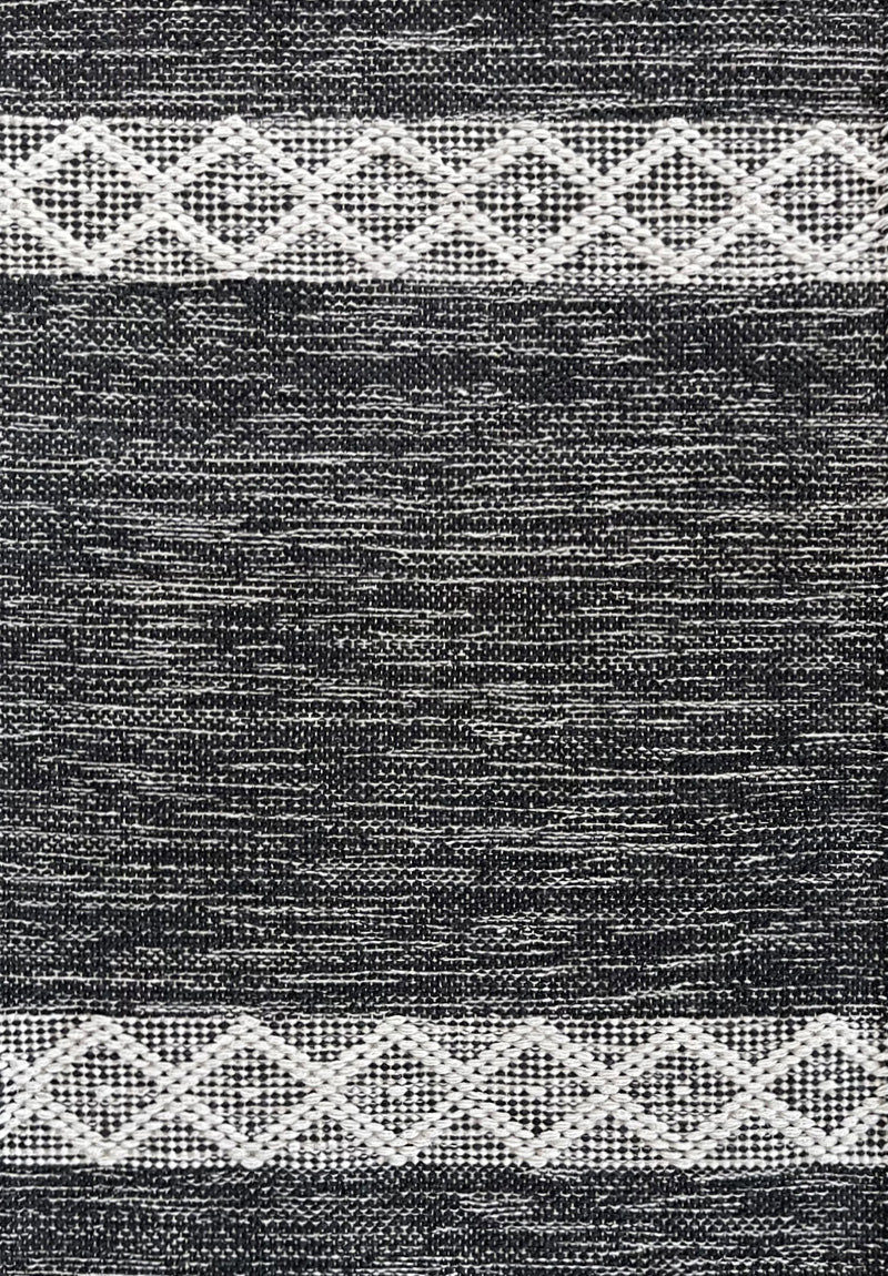 Grey cotton embroidered rug, 50x80 cm
