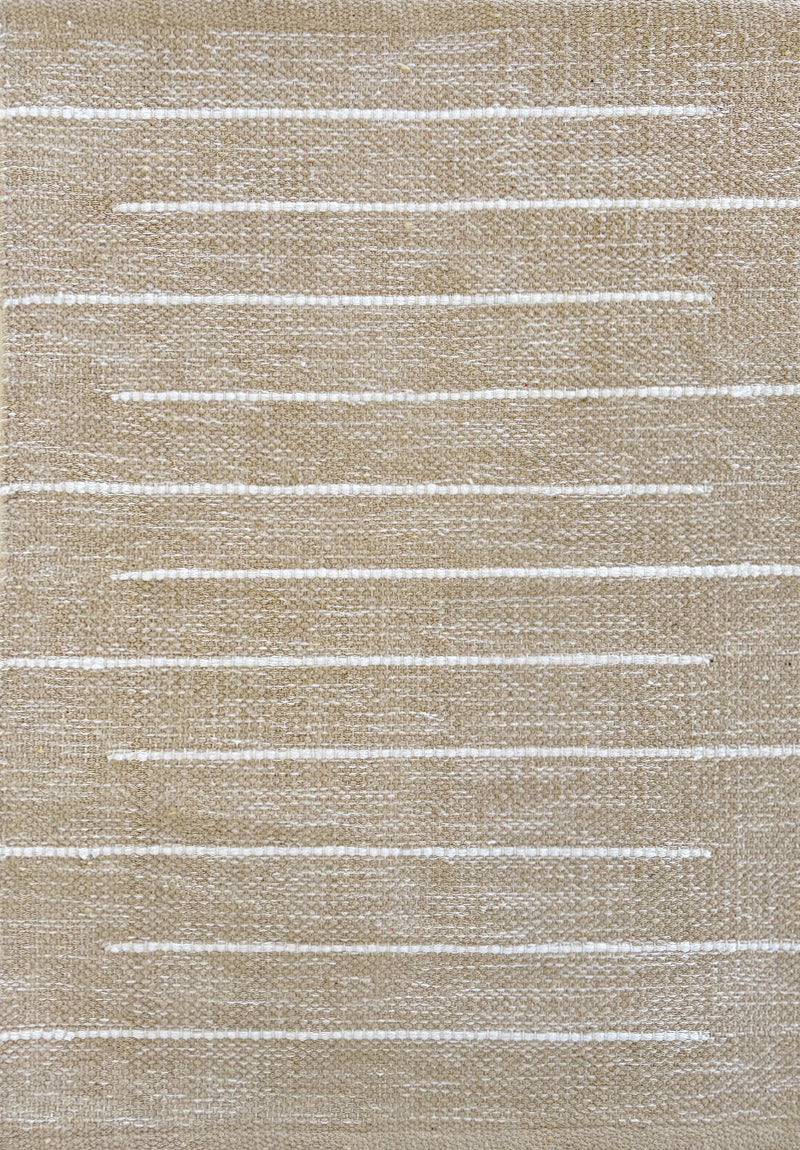 Tappetino rigato cotone beige 50x80 cm