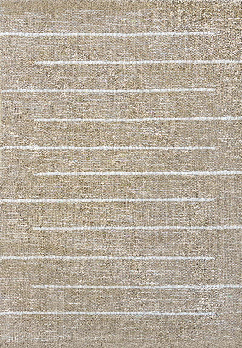 Tappetino rigato cotone beige 50x140 cm