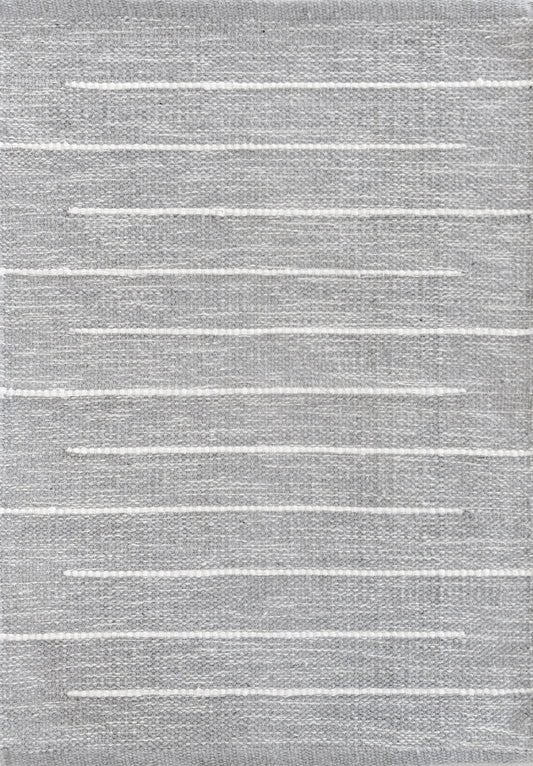 Tappetino rigato cotone grigio 50x170 cm