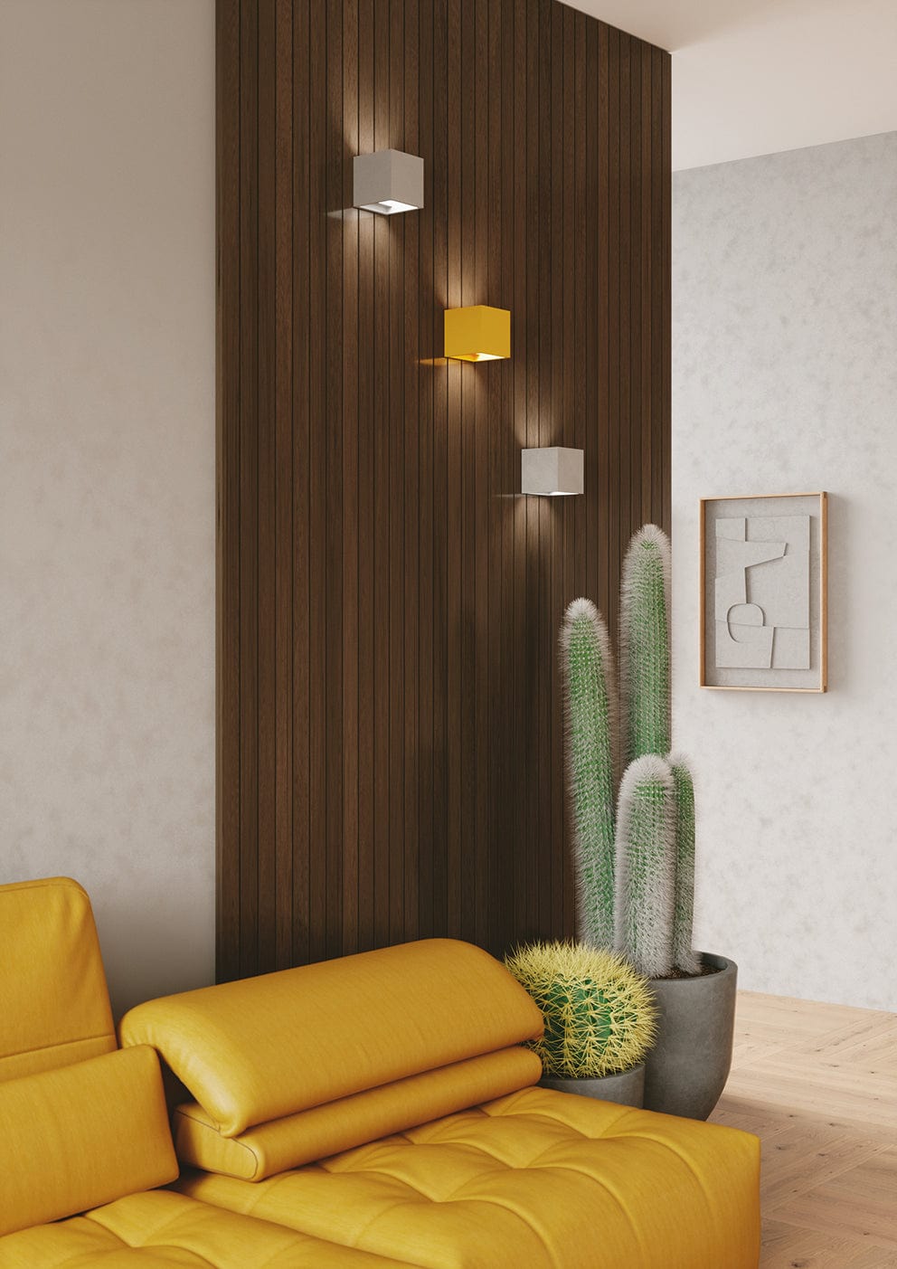 Bricocenter WALL LIGHT RUBIK PLASTER WHITE 11.5X11.5X11.5CM G9=28W