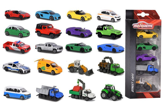 Toys Majorette Set 5 pcs Street and Utility, scale 1:64, cm. 7.5, with opening parts, suspensions, 4-asst.