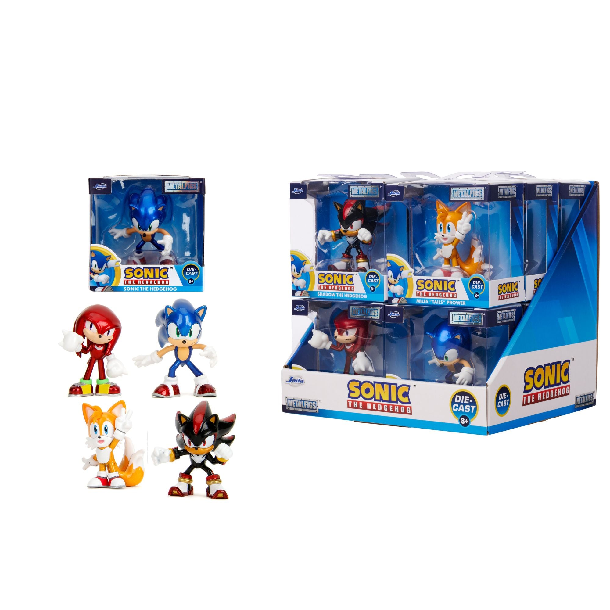 Sonic Characters cm. 6.5, 4 asst. The display contains 6 Sonic, 2 Tails, 2 Knuckles and 2 Shadow