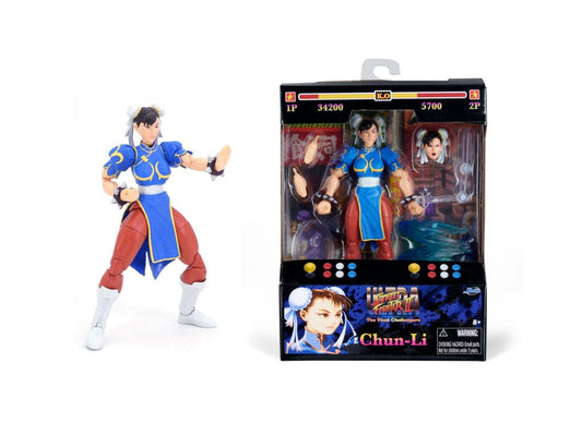 Toys Street Fighter II Chun-Li Character cm.15 articulated cult pop collectible character, 25 points of articulation, interchangeable hands and head, accessories
