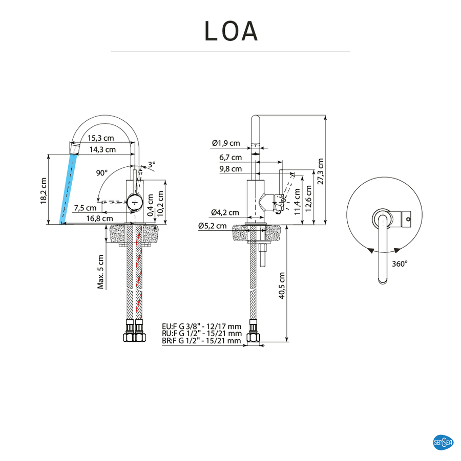Bricocenter MISCELATORE LOA LAVABO BOCCA ALTA CLASSIC BRONZO