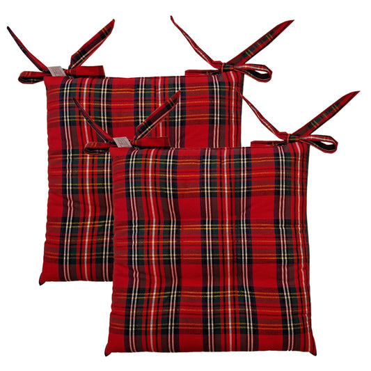 Set 2 cottage chair covers with lurex stripe 42x42cm assorted 3 colours