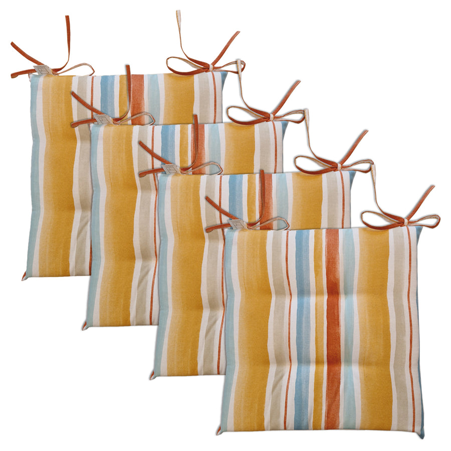 Set of 4 orange striped lounge chair covers