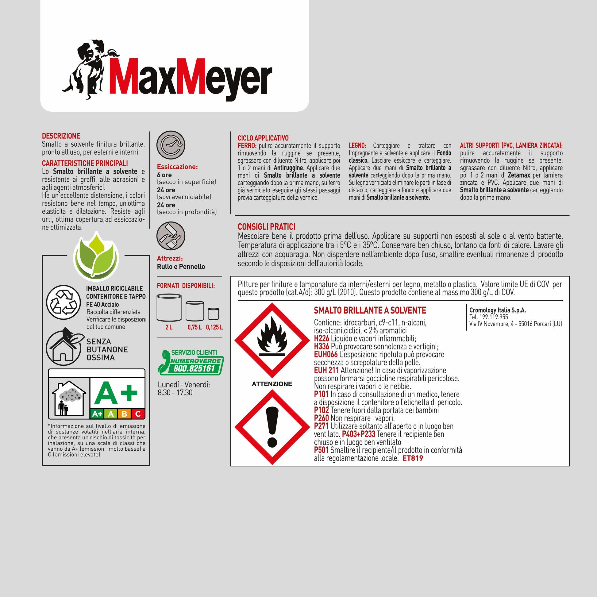 Bricocenter SMALTO SOLVENTE MARRONE BRILLANTE R8016 MM 750ML