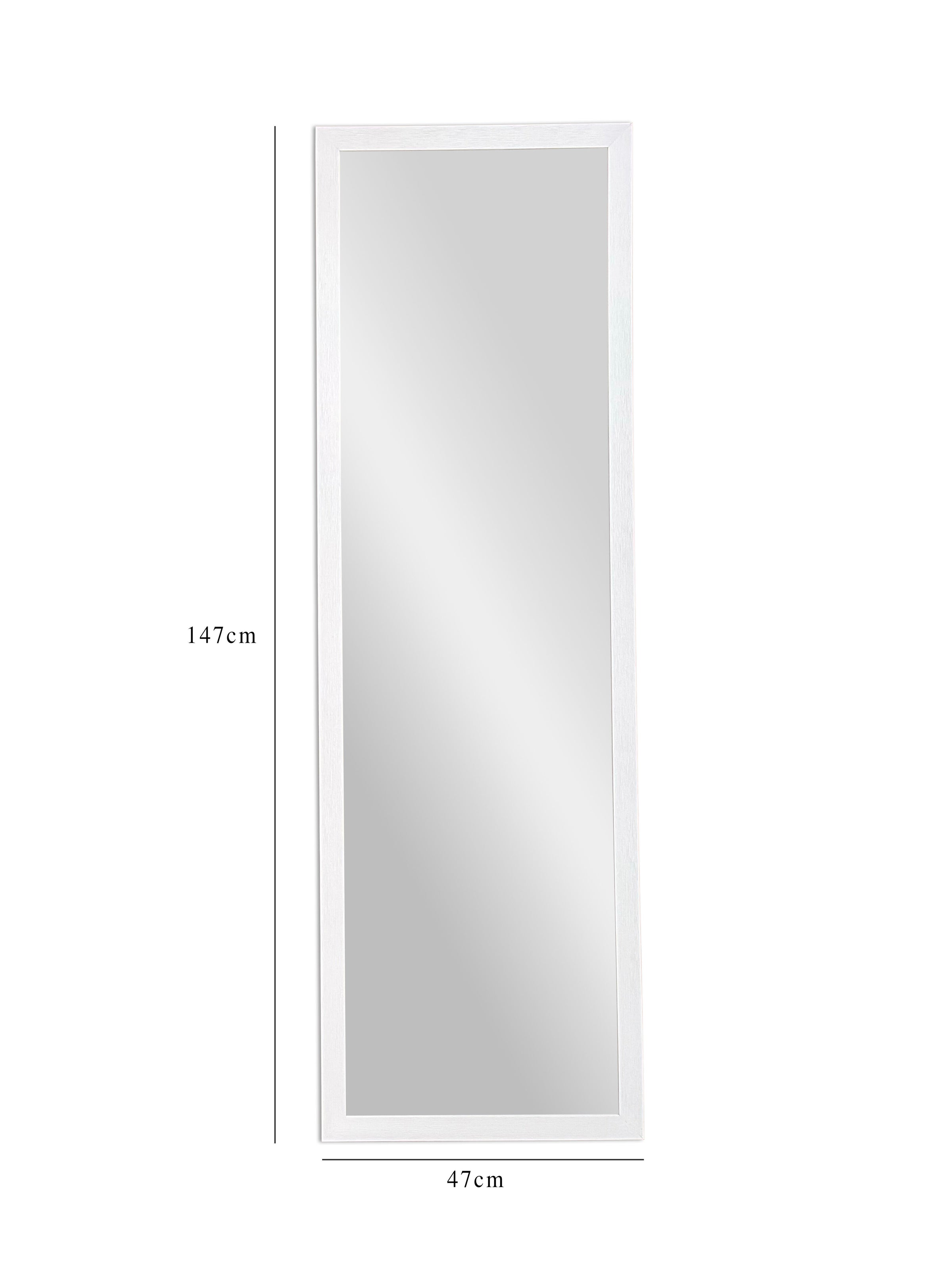 Ribbed mirror, white, 40x140 cm