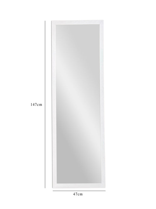 Ribbed mirror, white, 40x140 cm