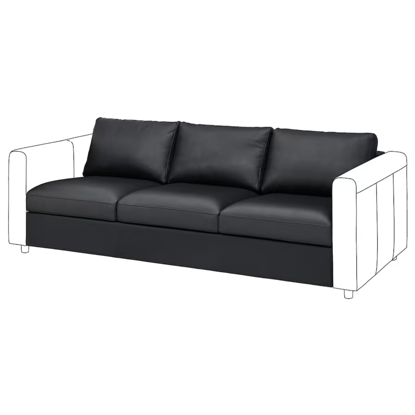 VIMLE 3-seater element - Grann/Bomstad black - Premium Sofas from Ikea - Just €908.99! Shop now at Maltashopper.com