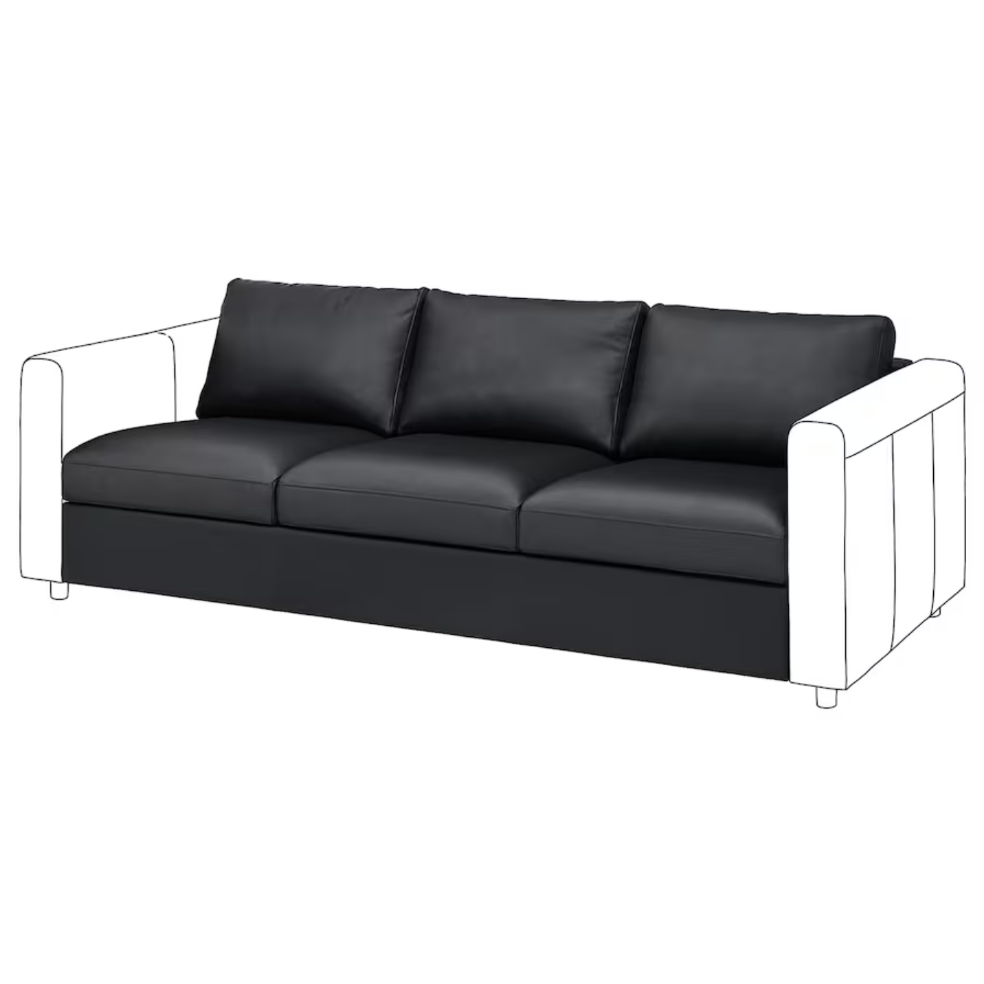 VIMLE 3-seater element - Grann/Bomstad black - best price from Maltashopper.com 50465351