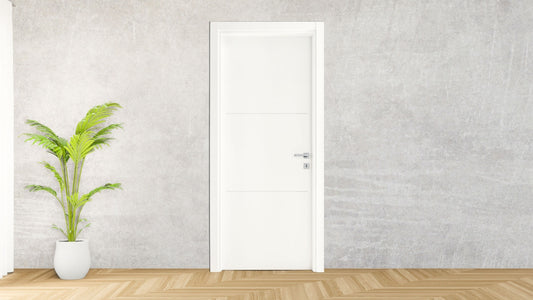 70x210 interior door with a lacquered MDF frame featuring two white engravings
