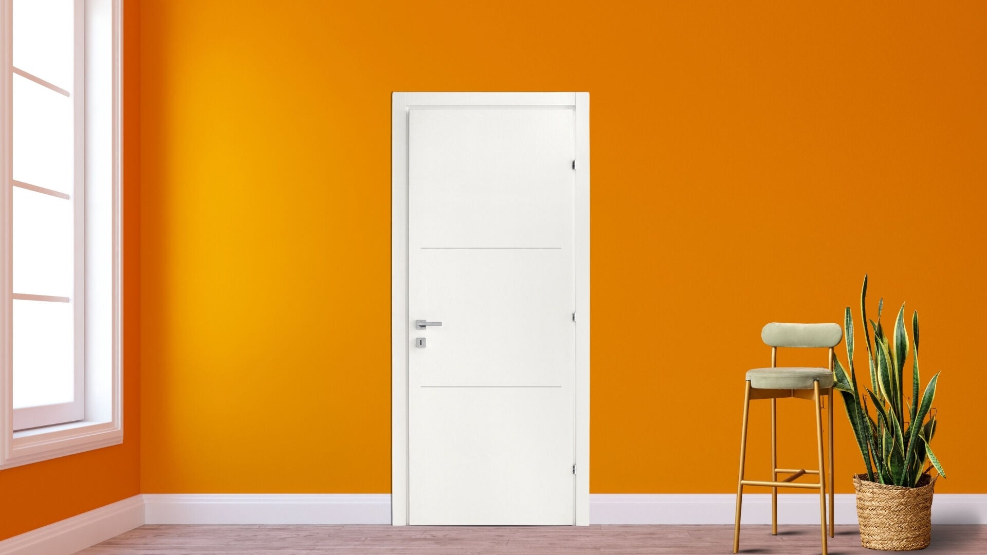 Porta misi da interno 80x210 struttura in mdf laccata con 2 incisioni bianca