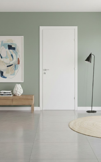 White 80x210 star-shaped hinged door