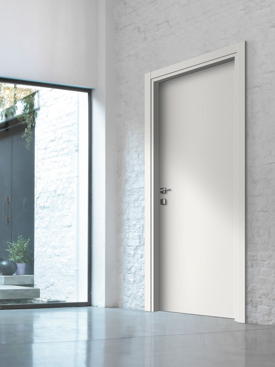 White 80x210 star-shaped hinged door