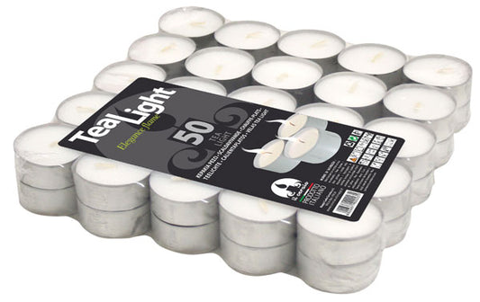UNSCENTED WHITE TEALIGHT PCS. 50