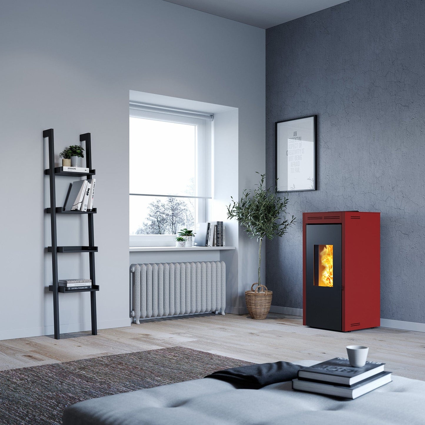 Bricocenter TERMOSTUFA A PELLET TERAMO 18,1 KW BORDEAUX - L 56 H 110P 54