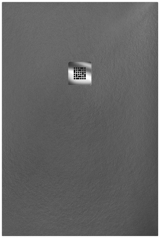 Ticino resin shower tray, grey, 120x70, H2.5
