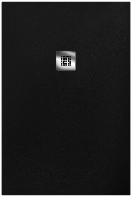Ticino resin shower tray, black, 100x80, H2.5