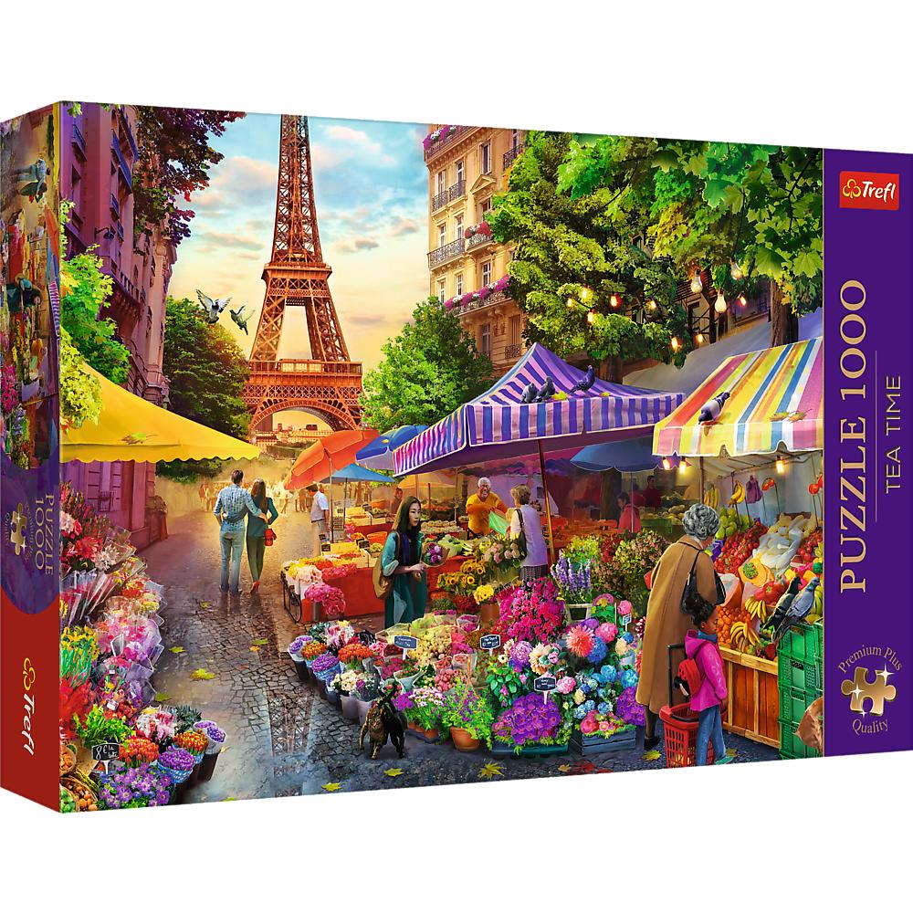 1000 Piece Premium Plus Puzzle - Tea Time: Flower Market, Paris