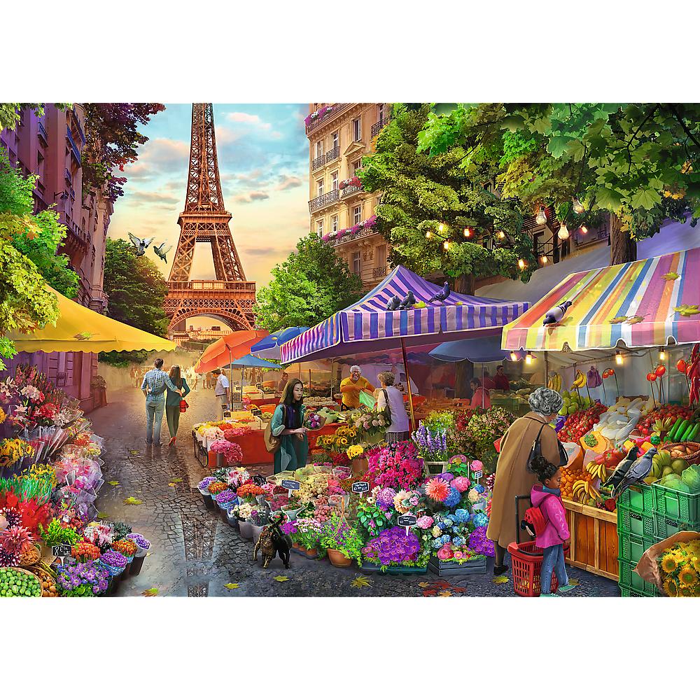 1000 Piece Premium Plus Puzzle - Tea Time: Flower Market, Paris