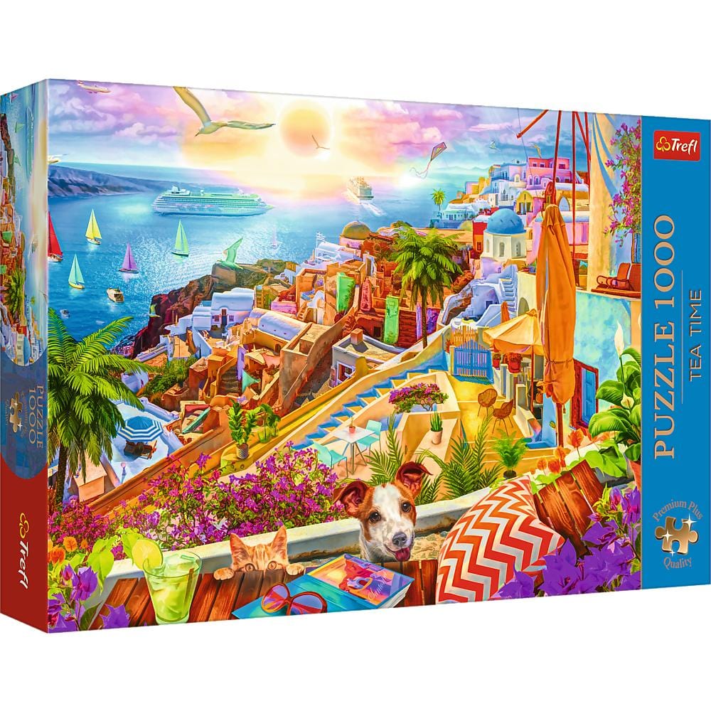 Toys Premium Plus 1000 Piece Puzzle - Tea Time: Visit Santorini