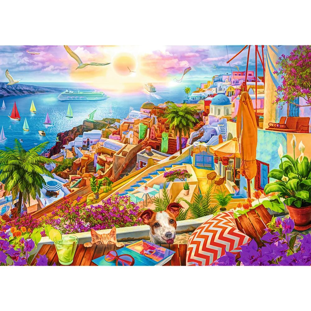 Toys Premium Plus 1000 Piece Puzzle - Tea Time: Visit Santorini