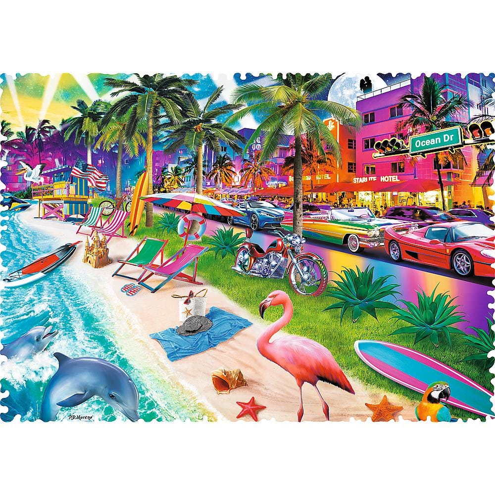 Toys Crazy Shapes 600 Piece Puzzle - Miami Beach