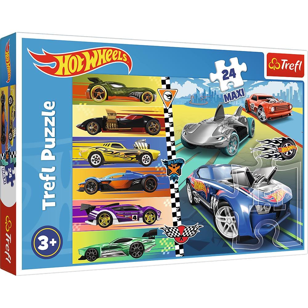 Toys Puzzle da 24 Pezzi Maxi - Hot Wheels: Fast Hot Wheels