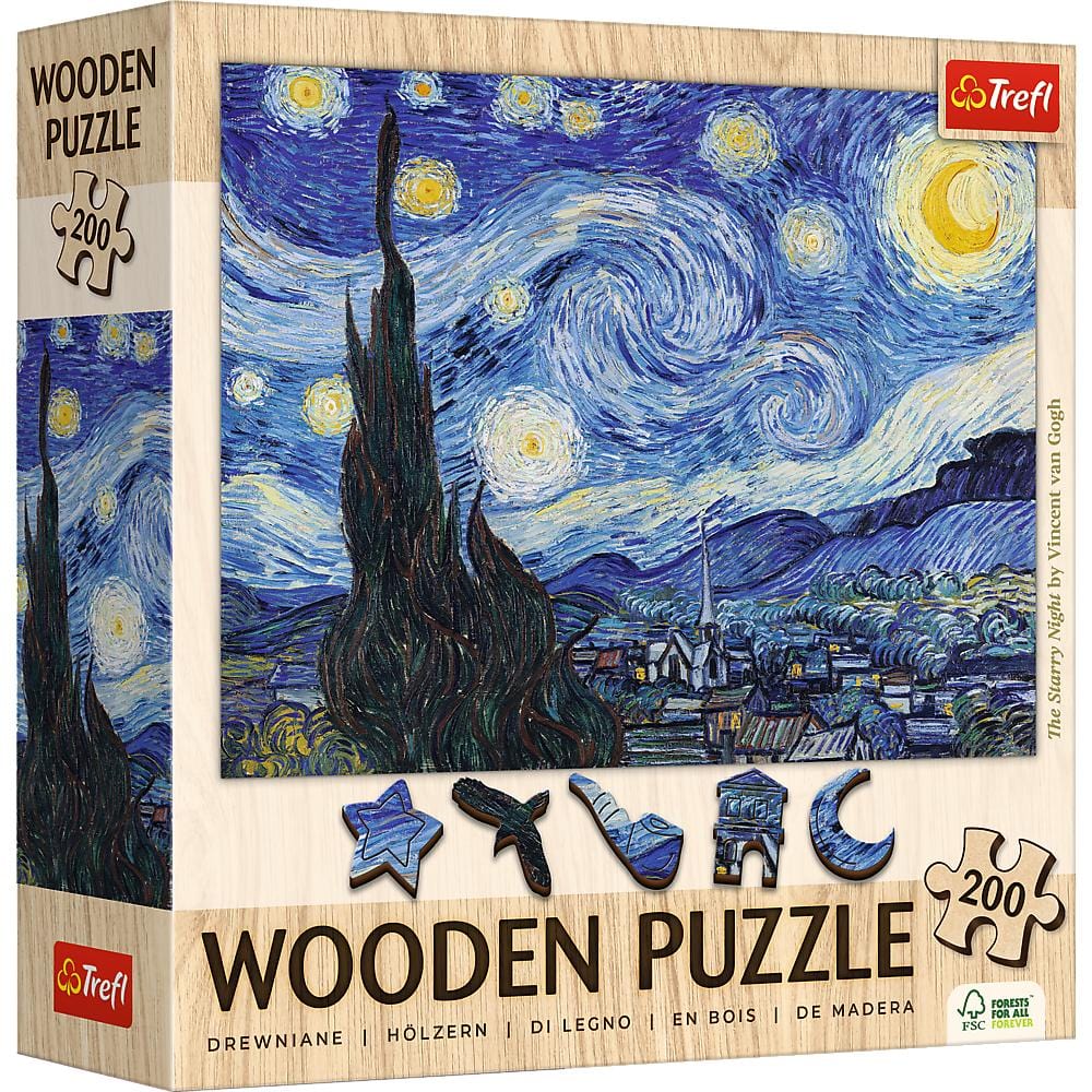 Toys 200 Piece Wooden Puzzle - Vincent van Gogh: The Starry Night