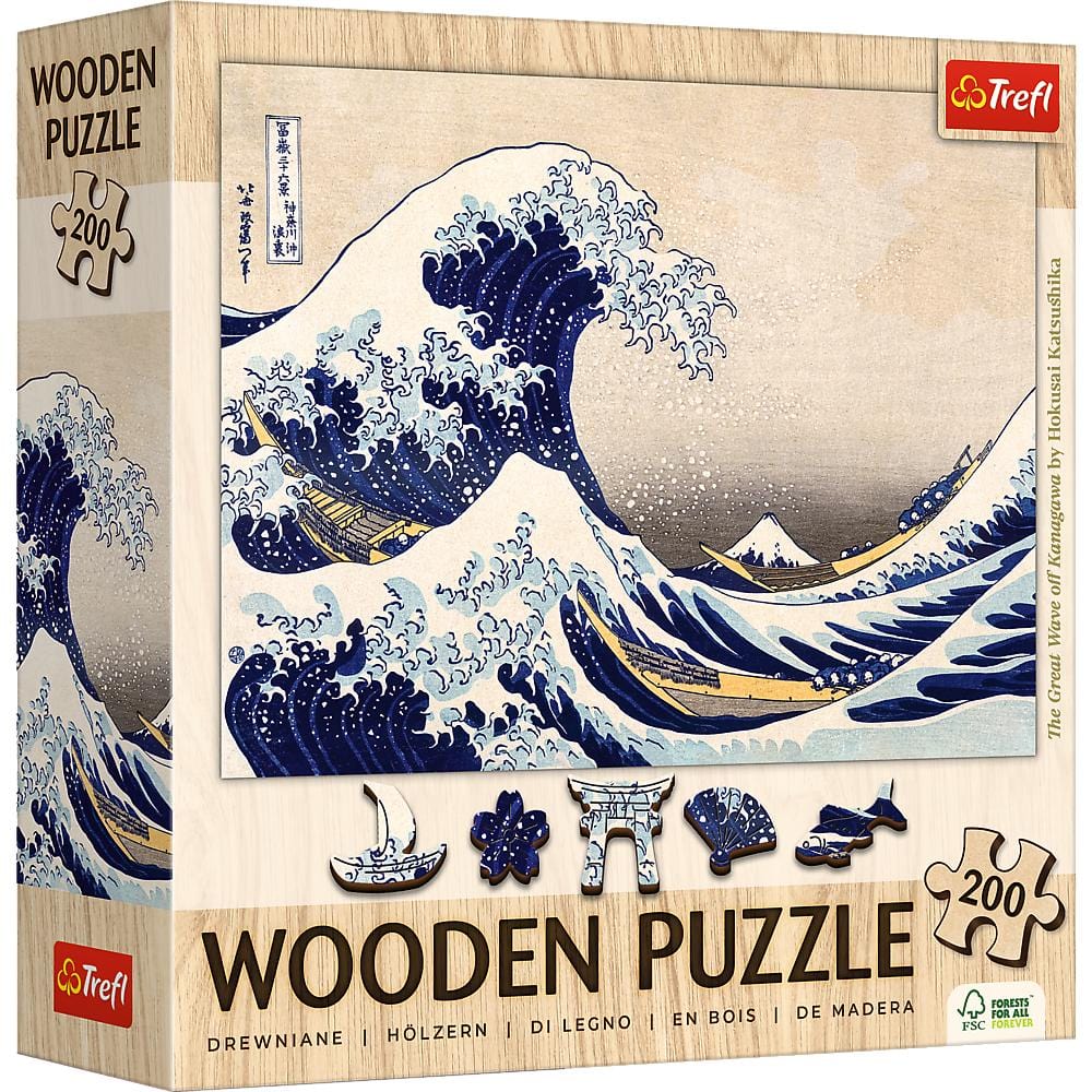 Toys Puzzle of 200 Pezzi in Legno - Hokusai Katsushika: The Great Wave of Kanagawa