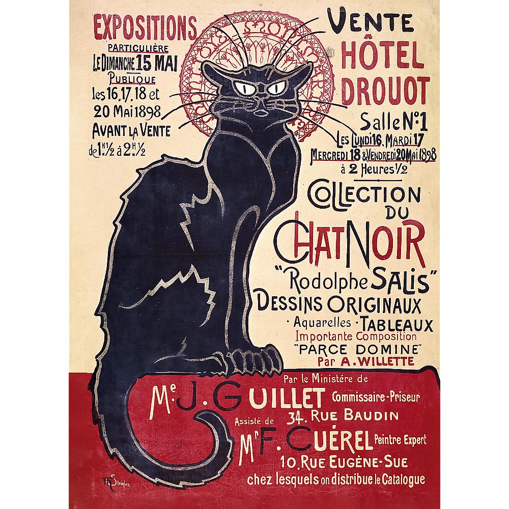 200 Piece Wooden Puzzle - Theophile Alexandre Steinlen: The Black Cat