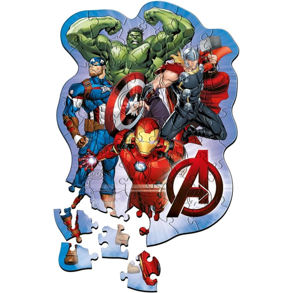 Toys 50 Piece Wooden Puzzle Contour - Marvel: Avenger&#39s Adventures